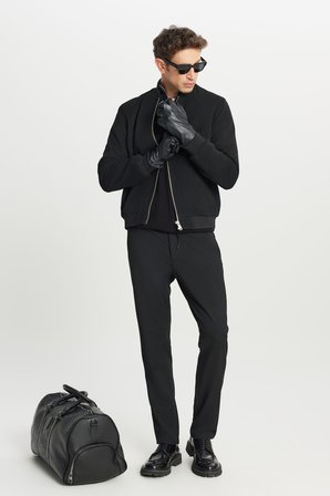 Standart Fit Normal Kesim Bomber Yaka Yan Cepli Mont