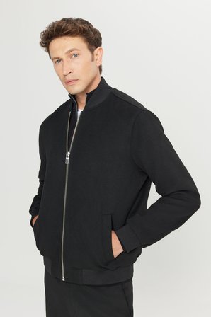 Standart Fit Normal Kesim Bomber Yaka Yan Cepli Mont