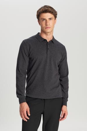 Pamuklu Standart Fit Normal Kesim Polo Yaka Triko Kazak
