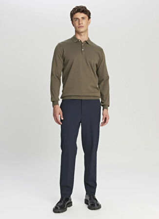 Altınyıldız Classics Polo Yaka Standart Haki Erkek Kazak ACE043261436_HAK