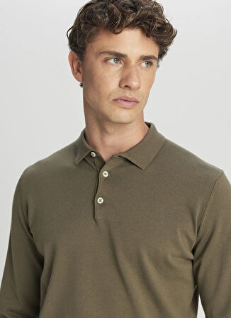 Altınyıldız Classics Polo Yaka Standart Haki Erkek Kazak ACE043261436_HAK