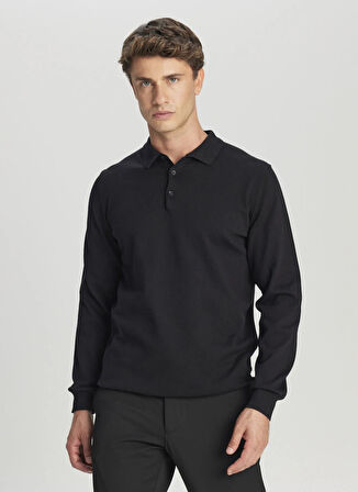 Altınyıldız Classics Polo Yaka Standart Siyah Erkek Kazak ACE043261436_SYH