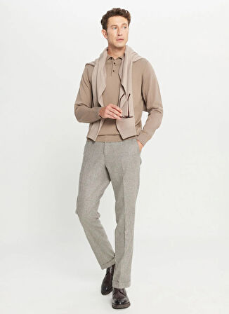 Altınyıldız Classics Polo Yaka Standart Vizon Erkek Kazak ACE043261436_VIZ