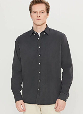 Altınyıldız Classics Comfort Fit Düğmeli Yaka Antrasit Erkek Gömlek ACE020261370_ATR