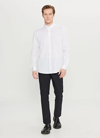 Altınyıldız Classics Slim Fit Düğmeli Yaka Beyaz Erkek Gömlek ACE020261469_BYZ