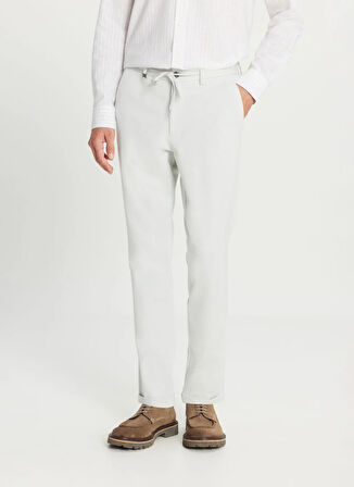 Altınyıldız Classics Bağlamalı Bel Duble Paça Slim Fit Gri Erkek Pantolon ACE001261335_GRI