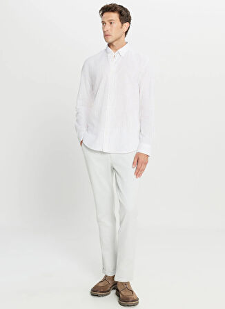 Altınyıldız Classics Bağlamalı Bel Duble Paça Slim Fit Gri Erkek Pantolon ACE001261335_GRI