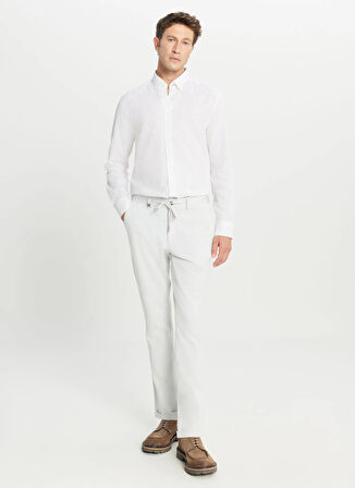 Altınyıldız Classics Bağlamalı Bel Duble Paça Slim Fit Gri Erkek Pantolon ACE001261335_GRI