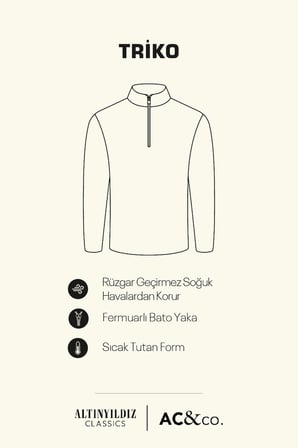 Pamuklu Standart Fit Normal Kesim Bato Yaka Jakarlı Triko Kazak