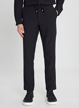 Altınyıldız Classics Bağlamalı Bel Normal Paça Slim Fit Siyah Erkek Pantolon ACE001252541_SYH