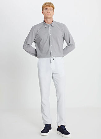 Altınyıldız Classics Bağlamalı Bel Normal Paça Slim Fit Gri Erkek Pantolon ACE001252541_GRI