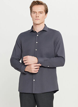 Altınyıldız Classics Tailored Fit İtalyan Yaka Antrasit Erkek Gömlek ACE020261600_ATR