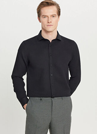 Altınyıldız Classics Tailored Fit İtalyan Yaka Siyah Erkek Gömlek ACE020261600_SYH