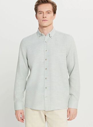 Altınyıldız Classics Tailored Fit Düğmeli Yaka Haki Erkek Gömlek ACE020261601_HAK