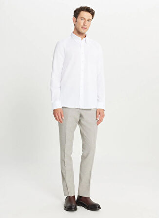 Altınyıldız Classics Tailored Fit Düğmeli Yaka Beyaz Erkek Gömlek ACE020261604_BYZ