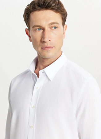 Altınyıldız Classics Tailored Fit Düğmeli Yaka Beyaz Erkek Gömlek ACE020261604_BYZ