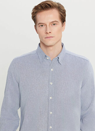 Altınyıldız Classics Tailored Fit Düğmeli Yaka Lacivert Erkek Gömlek ACE020261604_LAC