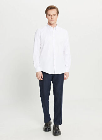 Altınyıldız Classics Tailored Fit Düğmeli Yaka Beyaz Erkek Gömlek ACE020261597_BYZ