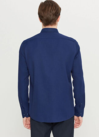 Altınyıldız Classics Tailored Fit Düğmeli Yaka Lacivert Erkek Gömlek ACE020261597_LAC