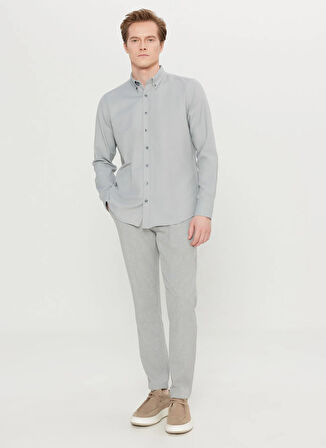 Altınyıldız Classics Tailored Fit Düğmeli Yaka Gri Erkek Gömlek ACE020261599_GRI