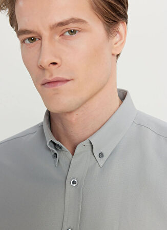 Altınyıldız Classics Tailored Fit Düğmeli Yaka Gri Erkek Gömlek ACE020261599_GRI