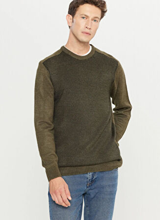 Altınyıldız Classics Bisiklet Yaka Standart Siyah - Haki Erkek Kazak ACE049261478_HSY