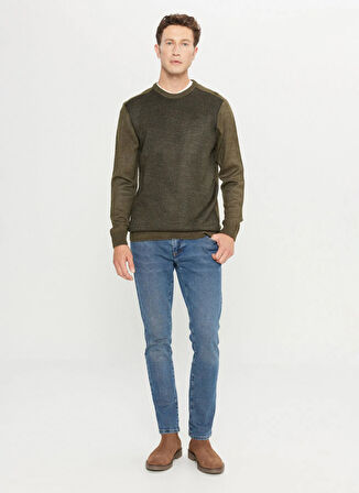 Altınyıldız Classics Bisiklet Yaka Standart Siyah - Haki Erkek Kazak ACE049261478_HSY