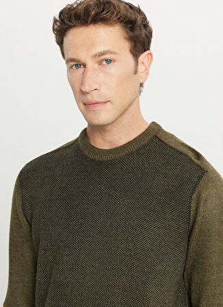 Altınyıldız Classics Bisiklet Yaka Standart Siyah - Haki Erkek Kazak ACE049261478_HSY