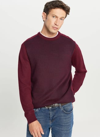 Altınyıldız Classics Bisiklet Yaka Standart Lacivert - Bordo Erkek Kazak ACE049261478_BRL