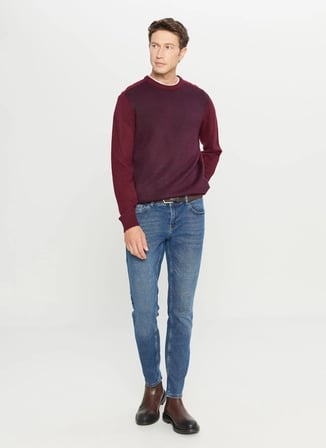 Altınyıldız Classics Bisiklet Yaka Standart Lacivert - Bordo Erkek Kazak ACE049261478_BRL