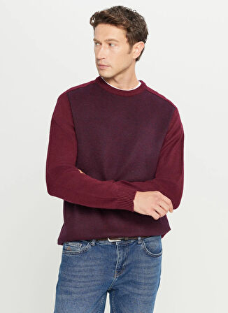 Altınyıldız Classics Bisiklet Yaka Standart Lacivert - Bordo Erkek Kazak ACE049261478_BRL