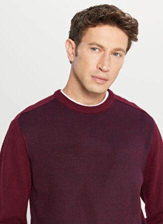 Altınyıldız Classics Bisiklet Yaka Standart Lacivert - Bordo Erkek Kazak ACE049261478_BRL