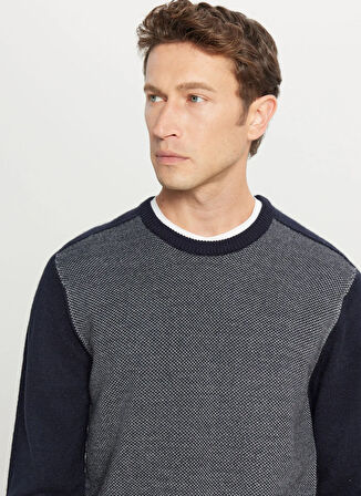 Altınyıldız Classics Bisiklet Yaka Standart Lacivert - Gri Erkek Kazak ACE049261478_LCG