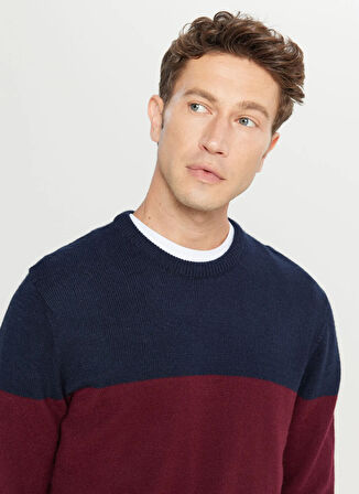 Altınyıldız Classics Bisiklet Yaka Standart Lacivert - Bordo Erkek Kazak ACE049261480_BRL