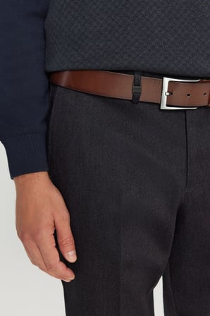 Pamuklu Regular Fit Normal Kesim Diagonal Desenli Yan Cepli Casual Pantolon