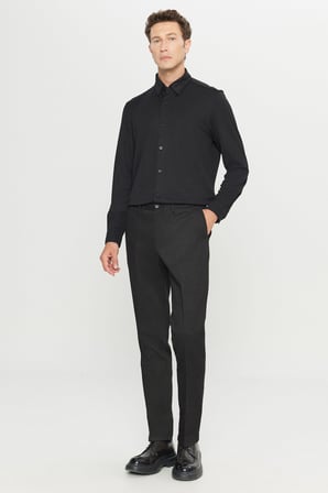 Pamuklu Regular Fit Normal Kesim Diagonal Desenli Yan Cepli Casual Pantolon