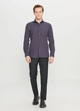Altınyıldız Classics Tailored Fit İtalyan Yaka Antrasit Erkek Gömlek ACE020261606_ATR