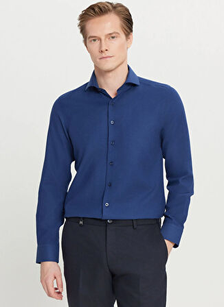 Altınyıldız Classics Tailored Fit İtalyan Yaka Lacivert Erkek Gömlek ACE020261606_LAC