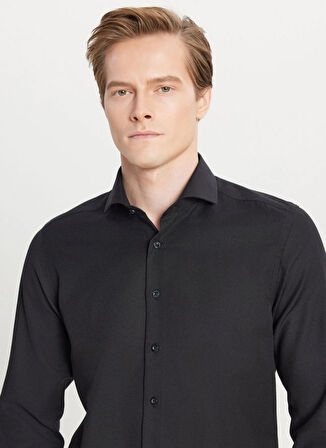 Altınyıldız Classics Tailored Fit İtalyan Yaka Siyah Erkek Gömlek ACE020261606_SYH