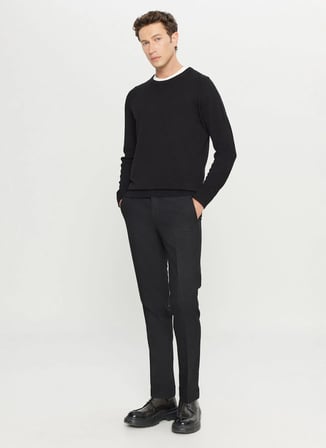 Altınyıldız Classics Siyah Erkek Slim Fit Pantolon ACE001261487_SYH