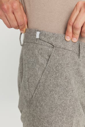 Yünlü Slim Fit Dar Kesim Beli Gizli Lastikli Yan Cepli Armürlü Pantolon