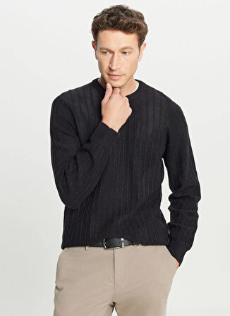 Altınyıldız Classics Bisiklet Yaka Standart Siyah Erkek Kazak ACE049261479_SYH