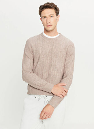 Altınyıldız Classics Bisiklet Yaka Standart Vizon Erkek Kazak ACE049261479_VIZ