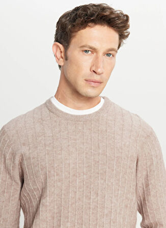 Altınyıldız Classics Bisiklet Yaka Standart Vizon Erkek Kazak ACE049261479_VIZ