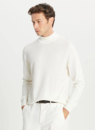 Altınyıldız Classics Yarım balıkçı Yaka Standart Ekru Erkek Kazak ACE049261272_EKR