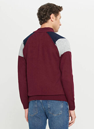 Altınyıldız Classics Bato Yaka Standart Lacivert - Bordo Erkek Kazak ACE049261481_BRL