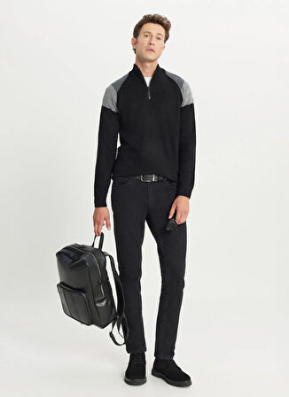 Altınyıldız Classics Bato Yaka Standart Siyah - Antrasit Erkek Kazak ACE049261481_SSA