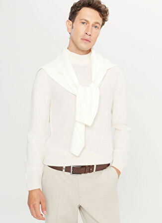 Altınyıldız Classics Yarım balıkçı Yaka Standart Ekru Erkek Kazak ACE049261482_EKR