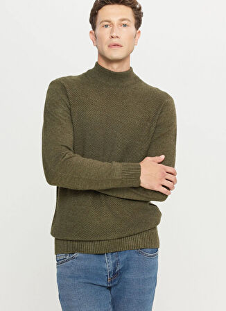 Altınyıldız Classics Yarım balıkçı Yaka Standart Haki Erkek Kazak ACE049261482_HAK