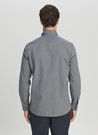 Altınyıldız Classics Slim Fit Düğmeli Yaka Gri Erkek Gömlek ACE020261537_GRI